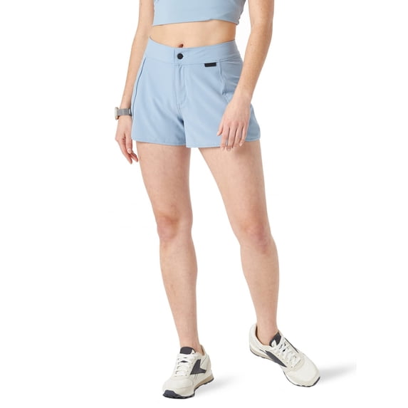 ATG by Wrangler Women's Trail Runner Short, Light Blue, 6
