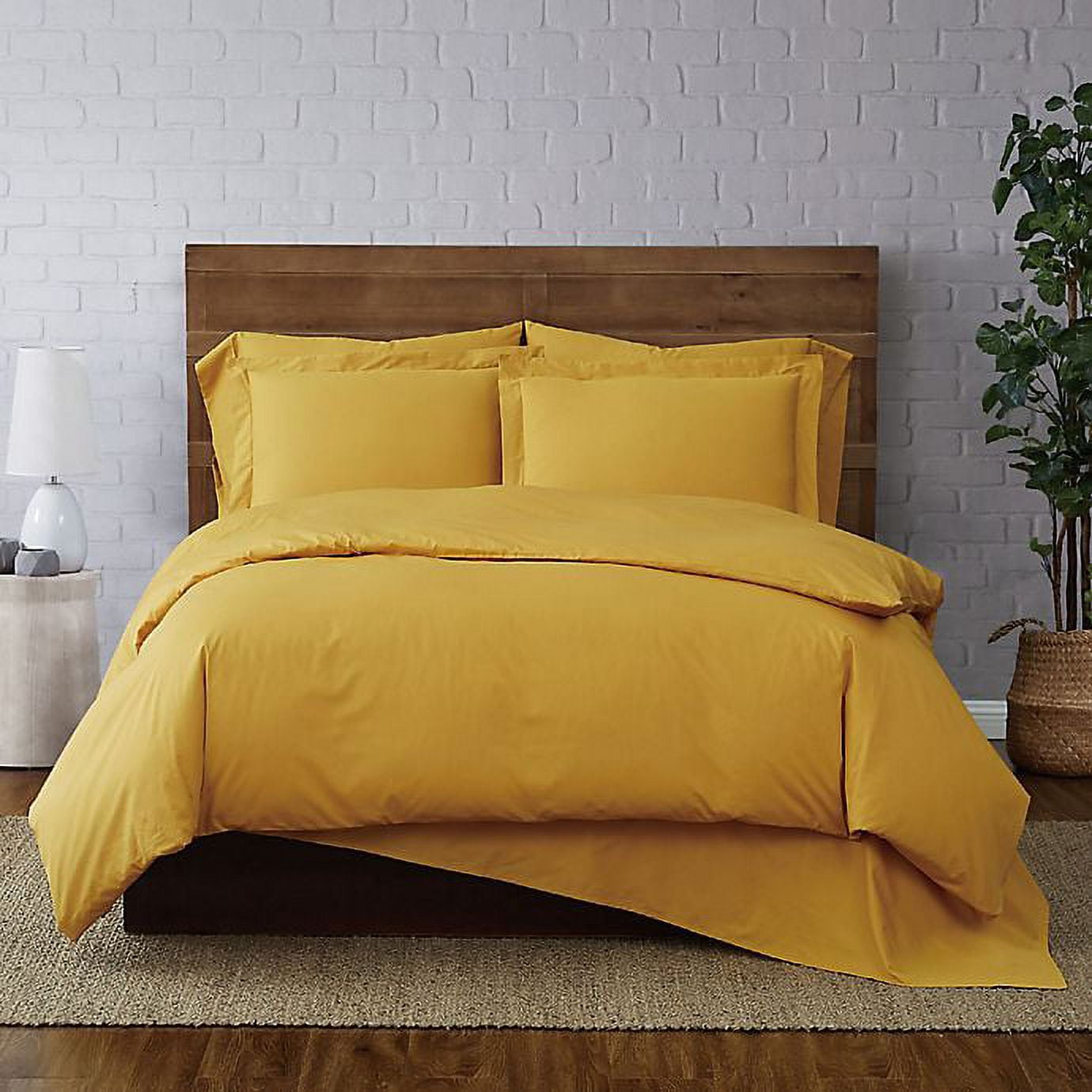 Mustard Yellow King Cotton Duvet Cover Set