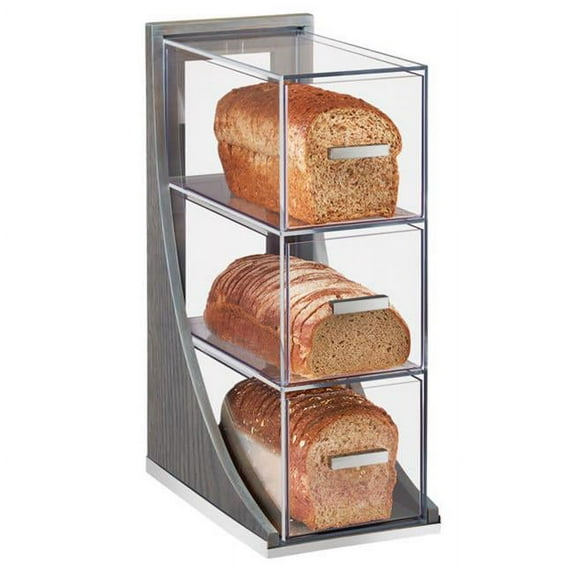 Cal Mil 3815-83 Ashwood 3 Tier Gray Oak Wood Bread Case - 6.5 x 13 x 20.25 in.