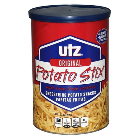 Utz Potato Stix, Original 15 Oz. Canister Shoestring Potato Sticks Made from Fresh Potatoes, Crispy, Crunchy Snacks in Resealable Container, Cholesterol Free, Trans-Fat Free, Gluten-Free Snacks