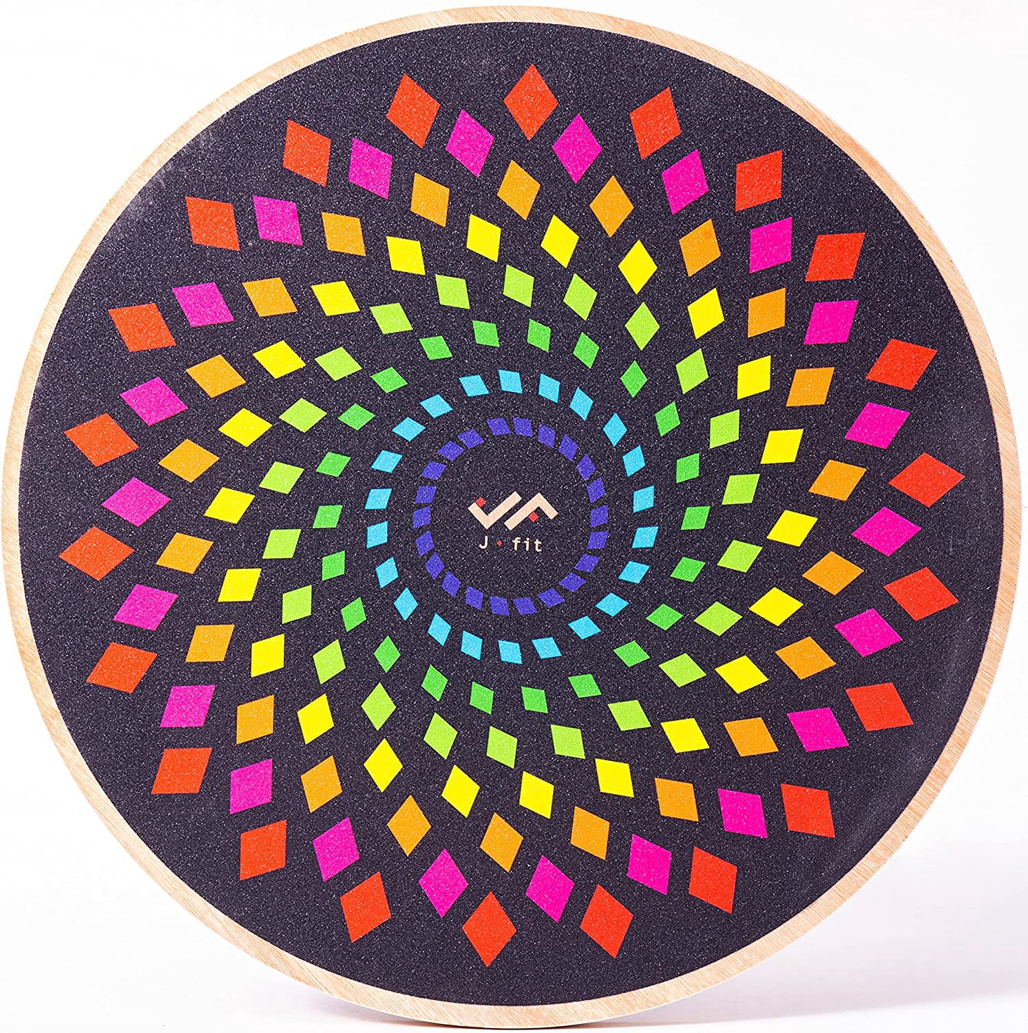 JFIT Balance Board, 15.4  360 Rotation, for Balance, Coordination, Posture - Large, Wooden Wobble Boards with 18 Tilting Angle for Workouts - Premium Core Trainer Equipment