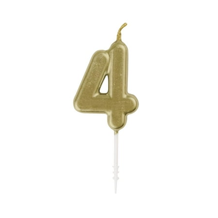 Gold Mini Number 4 Pick Candle