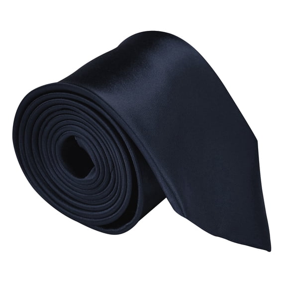 moda di raza - necktie for men 3.5 width - satin finish polyester solid color neck tie - navy