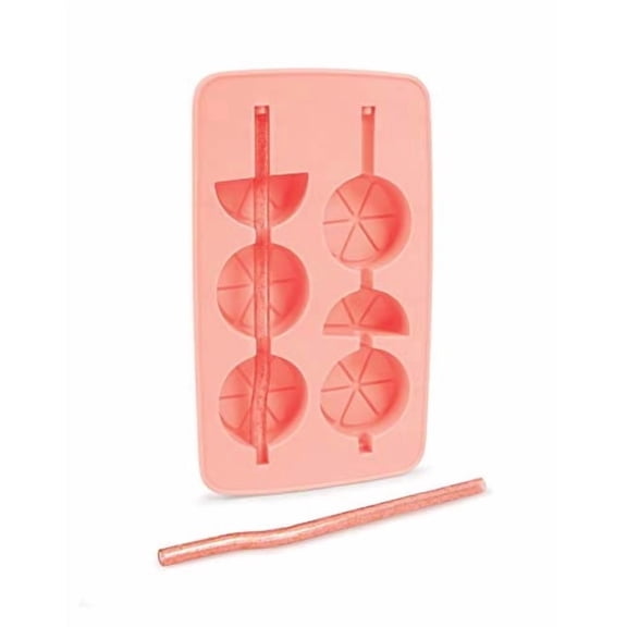 Fred & Friends Mold Ice Tray and Straws, Standard, Pink