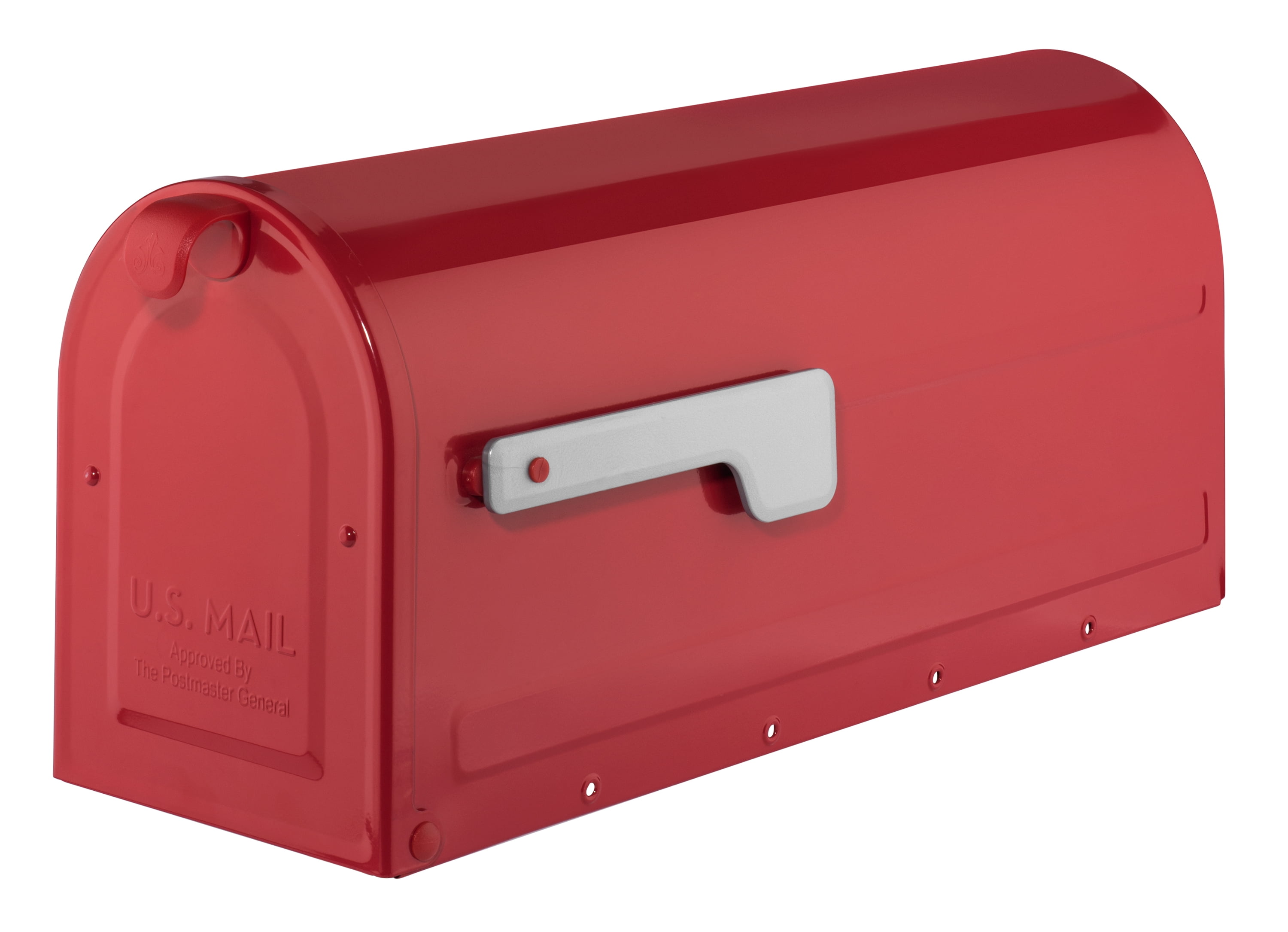Architectural Mailboxes MB1™ Weather-Resistant Steel Metal Post Mounted Mail Box for outside, Red, Medium Curbside Mailbox with Magnetic Latch, USPS Approved for Residential Delivery
