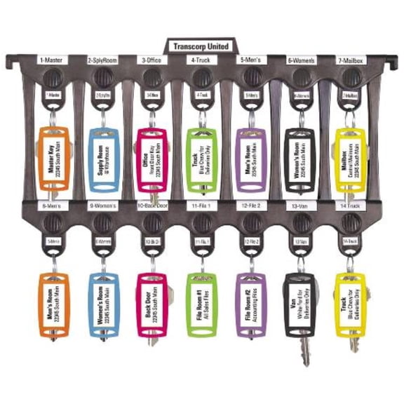 Lucky Line File-A-Key, Letter Size, Plastic, Black, 14 Key Capacity