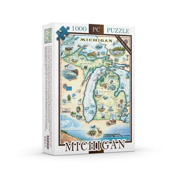 Xplorer Maps PZMCB_MI Michigan State Map Jigsaw Puzzle - 1000 Pieces