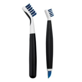 OXO Deep Clean Brush Set, Blue, Detail Cleaning Brushes for Grout, Fixtures & Crevices