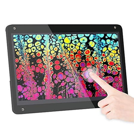 LESOWN 7 Inch Raspberry Pi Monitor Capacitive Touchscreen HD 1024x600 IPS HDMI Display for Windows/Linux/Android with Speakers