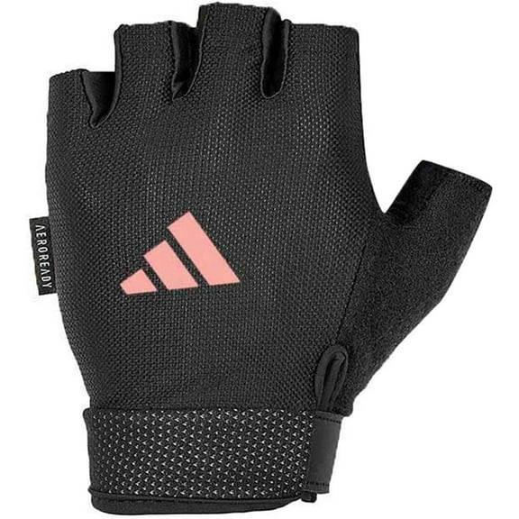 adidas Essential Weightlifting Gloves, Adjustable Fingerless Workout Gloves