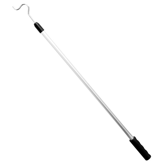 Richards Homewares Shepherds Aluminium Pole with 2.75-Inch Extension Pole Hook and Cushioned Handle, Lightweight, Extendable 36 to 62-Inch, Silver 1 Pack