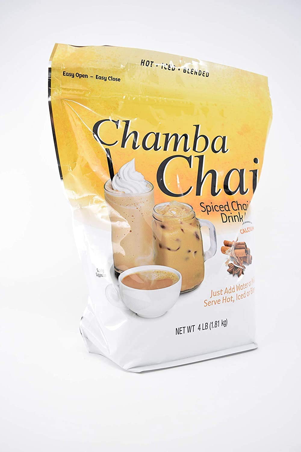 Big Train Chamba Chai Spiced Chai Tea Latte Drink Mix 4lb Resealable Bag