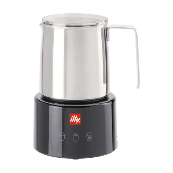 illy Electric Milk Frother- Black & Stainless Steel