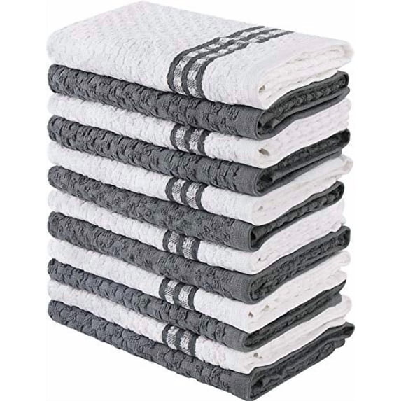 Utopia Towels Kitchen Towels, 15 x 25 Inches, 100% Ring Spun Cotton Super Soft and Absorbent Dish Towels, Tea Towels and Bar Towels, (Pack of 12) (Grey)