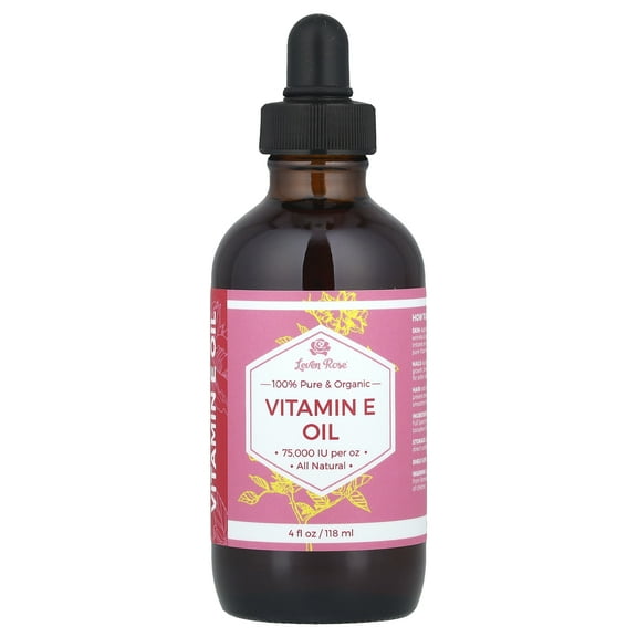 Leven Rose 100% Pure & Organic Vitamin E Oil, 4 fl oz (118 ml)