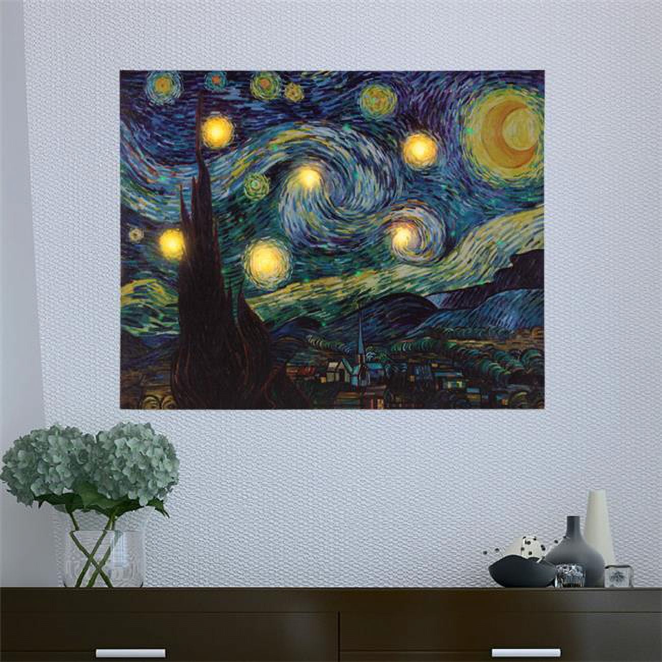 Vincent Van Gogh Starry Night Lighted Canvas Wall Art with LED Lights