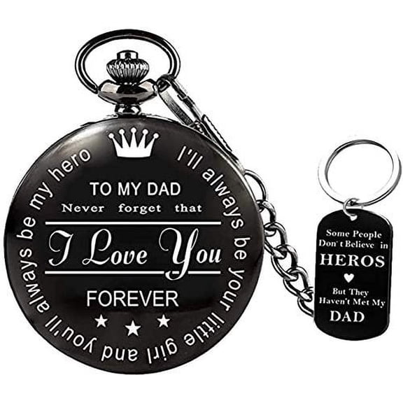 to My Dad Pocket Watch Gifts for Dad Gifts for Him Birthday Gifts Graduation Gifts for Men Engraved Pocket Watch with Box