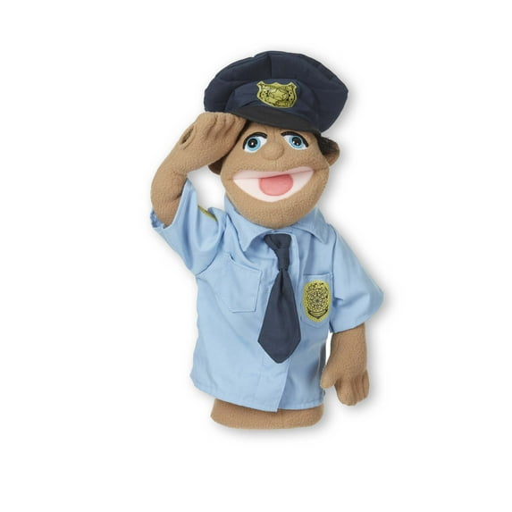 Melissa & Doug Police Officer Puppet (Detachable Wooden Rod for Animated Gestures, Ideal for Left- or Right-Handed Children, 15” H x 5” W x 6.5” L)