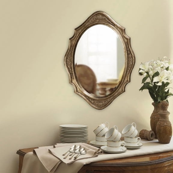 Howard Elliott 4053 Trafalgar Oval Mirror, 19 x 27-Inch, Virginia Silver Leaf