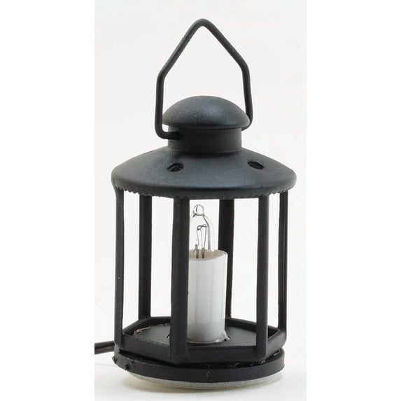 Dollhouse Miniature Black Lantern, 12 Volt