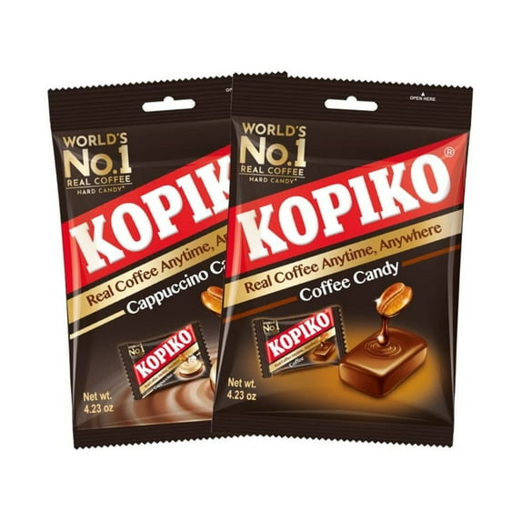Kopiko Coffee & Cappuccino Candy Variety Pack (4.23oz) – Your Pocket Coffee Collection for Every Occasion – Hard Candy Made from Indonesia’s Coffee Beans – Real Coffee Extract (2-Pack)