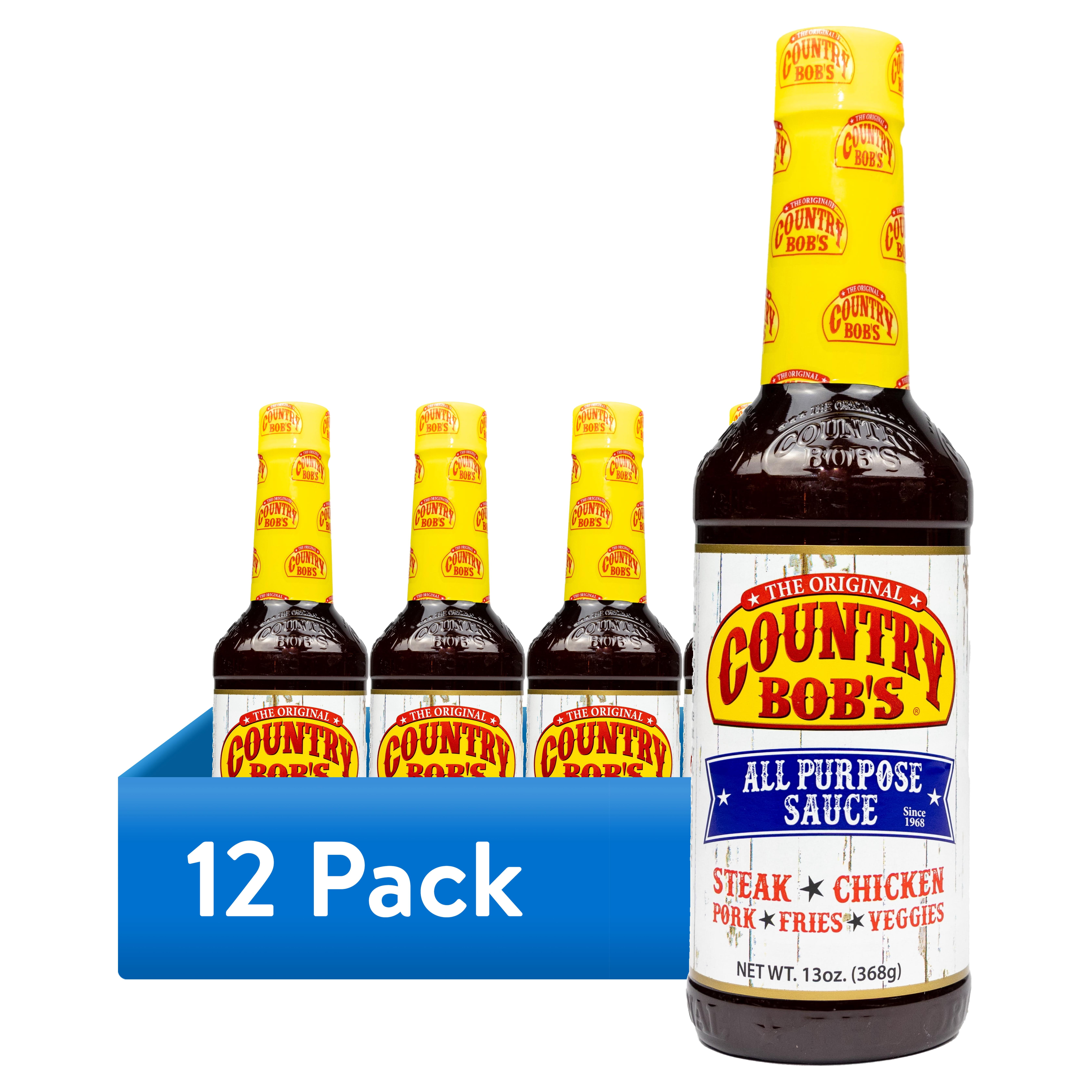 (12 pack) Country Bob’s All Purpose Sauce, The Original, 13 oz Bottle, No Allergens