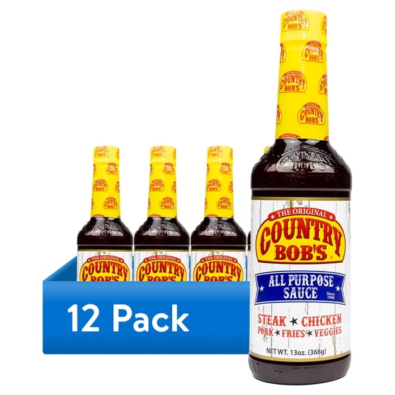(12 pack) Country Bob’s All Purpose Sauce, The Original, 13 oz Bottle, No Allergens
