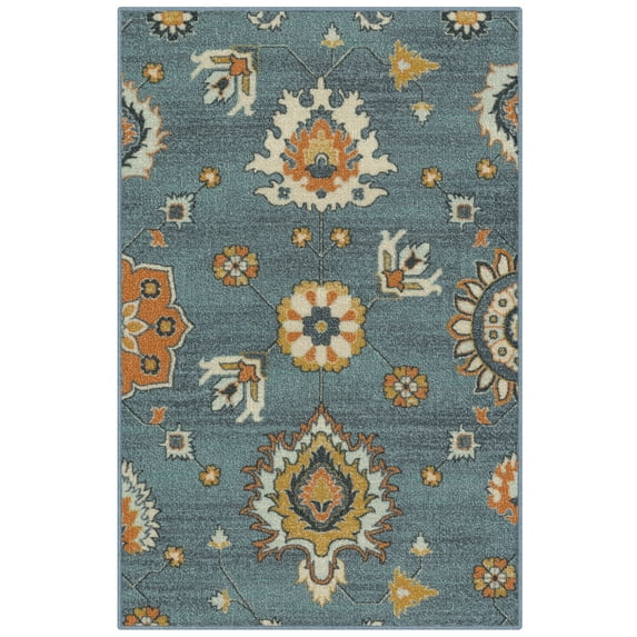 Maples Rugs - Made in USA - Fleur Contemporary Floral Indoor Accent Rugs, 1'8 x 2'10, Radiant Grey