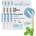 thumbnail image 1 of The Humble Co. Floss Picks (200 Count) – Plant Based Dental Floss Picks with Grip Handle for Superior Oral Care, Dental Hygiene, and Gum Health, Cruelty Free Tooth Floss Picks (Mint), 1 of 7