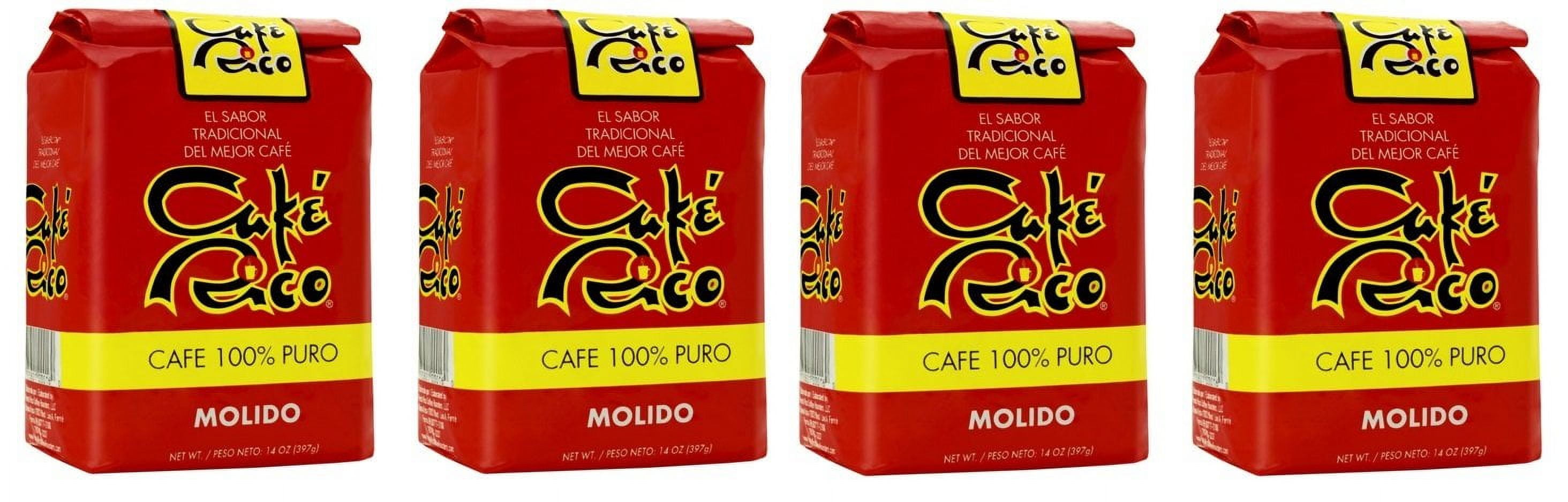 Cafe Rico Coffee Medium-Dark Roast Ground Coffee, 14 Ounce Bag, Pack of 4