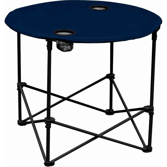 Logo Brands 001-31X-Navy Plain 2 Cup Holder Round Table - Navy