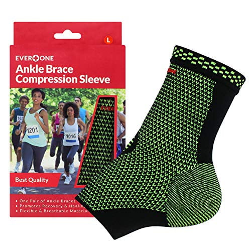 EverOne Ankle Brace Compression Sleeve Unisex, Large