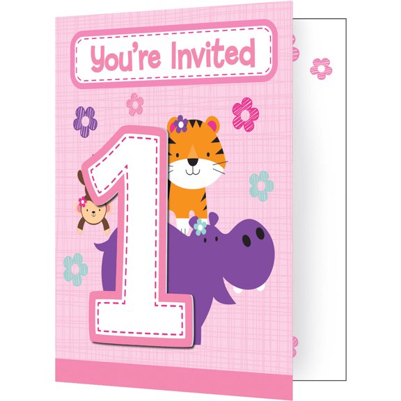 One is Fun Girl Invitations, 8pk