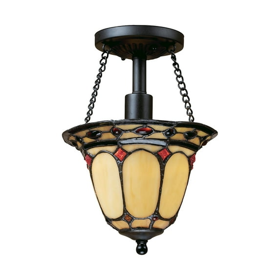 Elk Lighting Diamond Ring Semi Flush Mount in Burnished Copper
