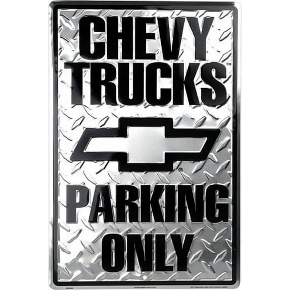 Hangtime Chevy Truck parking 8 x 12 inch  diamond embossed background