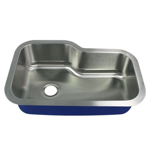 Transolid MUSO33229 Meridian 33-in x 22 1/64-in x 9-in Offset Single Basin Undermount Stainless Steel Kitchen Sink