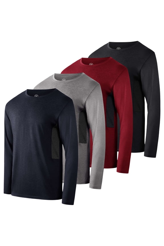 Boys Dry Fit Long Sleeve Crew Shirt - Set 5, L