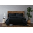 thumbnail image 1 of Brooklyn Loom Classic Cotton 200 Thread Count Solid 100% Cotton Percale 3-Piece King Duvet Set in Black, Cotton , Adult, All Season, OEKO-TEX Certified, 1 of 10