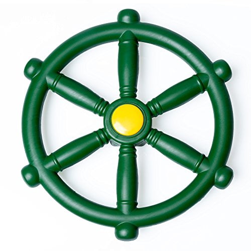 Barcaloo Playground Kids Steering Wheel Toy - Outdoor Playhouse Toys Plastic Pirate Ship Wheel for Jungle Gym or Swing Set Accessories