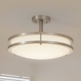 thumbnail image 1 of Lucere 16'' Modern LED Semi Flush Mount Ceiling Light Fixture ,Brushed Nickel Ceiling Light, 4000K Cool White, Dimmable, CETL Listed, Modern Lamps for Living Room, 1 of 14