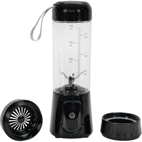 Patriot Power Blender, Portable, Cord-Free USB Rechargeable Mini Blender, Make Smoothies, Protein Shakes, Slushies for Kids & Margaritas On-The-Go, Gym, Camping, Black - New