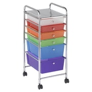 ECR4Kids 6-Drawer Everyday Rolling Utility Storage Cart, Mobile Organizer, Assorted