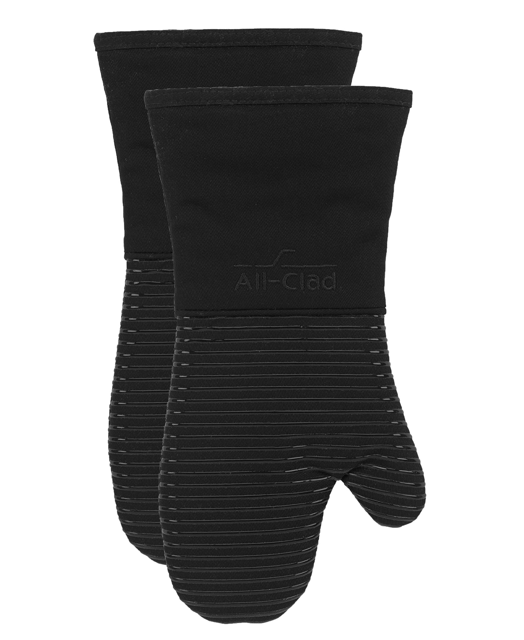 All-Clad Premium Silicone Oven Mitts, 2-Pack, Black