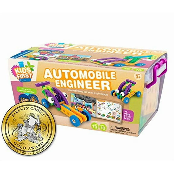 Kids First Automobile Engineer Kit STEM 32 Page Full Color Illustrated Storybook Ages 3 Preschoolers and kindergartners Develop Fine Motor Skills Parents Choice Gold Award