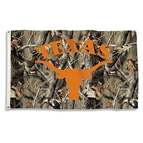 Texas Longhorns 3 Ft. X 5 Ft. Flag With Grommets - Realtree Camo Background