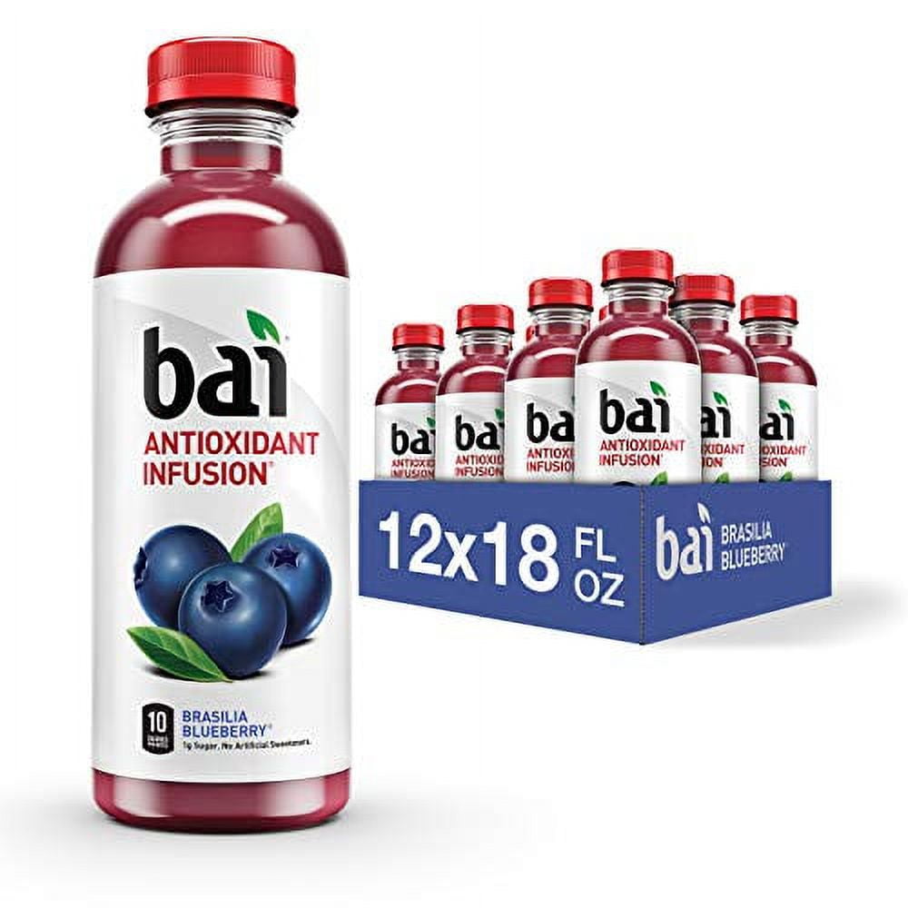 Bai Flavored Water, Brasilia Blueberry, Antioxidant Infused Drinks, 18 Fluid Ounce Bottles, 12 Count Brasilia Blueberry 18 Fl Oz (Pack of 12)