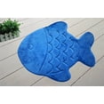 thumbnail image 1 of Memory Foam Bath Mat, 22 By 27-inch, Blue Fish, 1 of 2