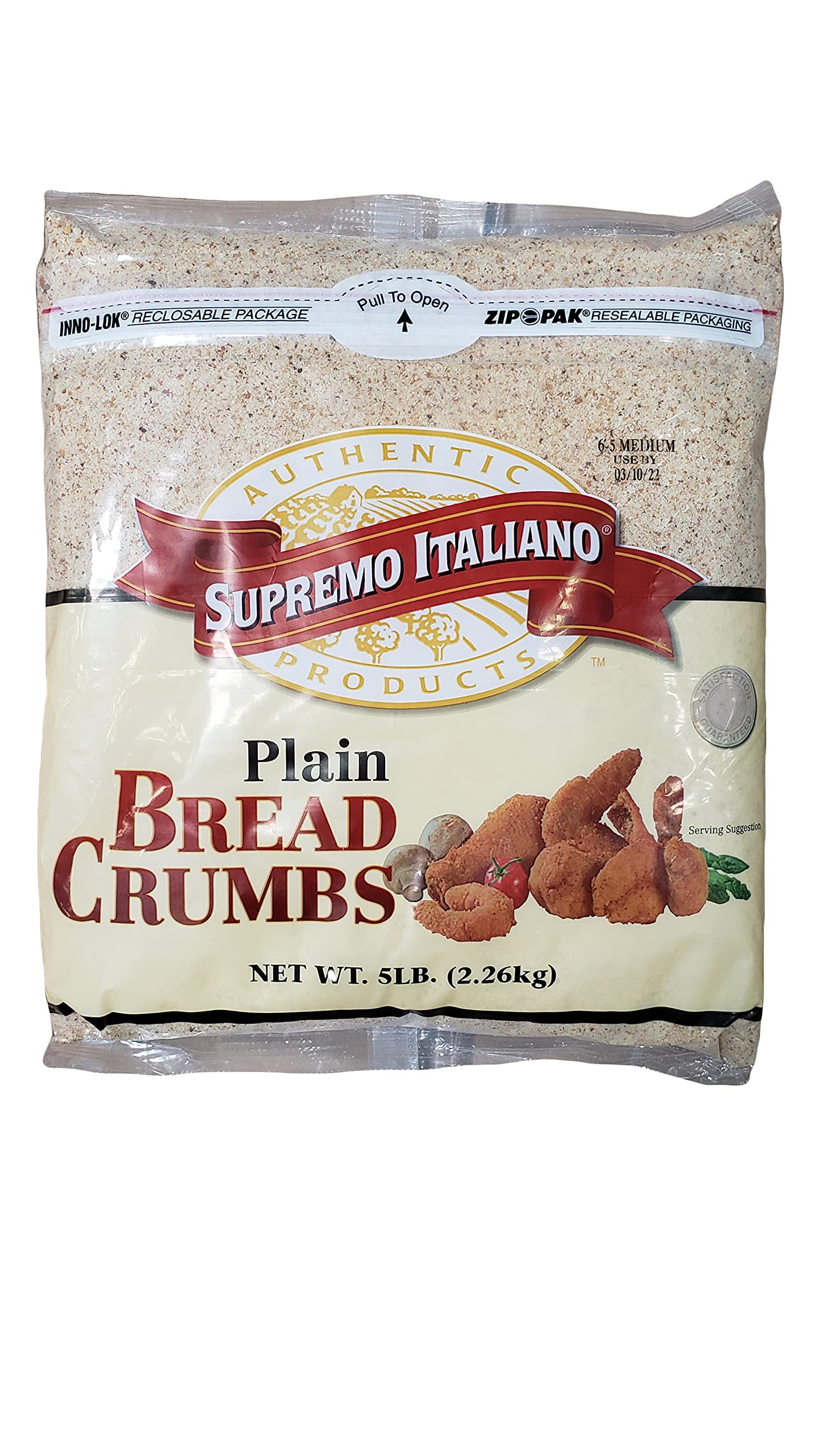 Supremo Italiano Plain Bread Crumbs Plain 5 lbs.