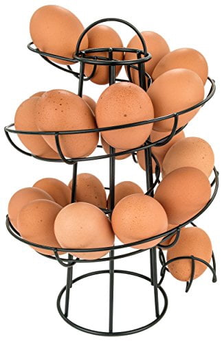 Egg Skelter Deluxe Modern Spiraling Dispenser Rack, Black
