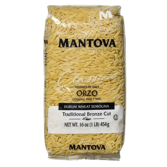 Mantova Traditional Bronze-Die Orzo, 1 lb (Pack of 3)